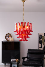 Fiametta Murano Glass Chandelier – Handcrafted Red Glass Pendant Light