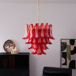 Fiametta Murano Glass Chandelier – Handcrafted Red Glass Pendant Light