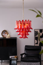 Fiametta Murano Glass Chandelier – Handcrafted Red Glass Pendant Light