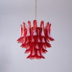 Fiametta Murano Glass Chandelier – Handcrafted Red Glass Pendant Light