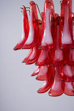 Fiametta Murano Glass Chandelier – Handcrafted Red Glass Pendant Light