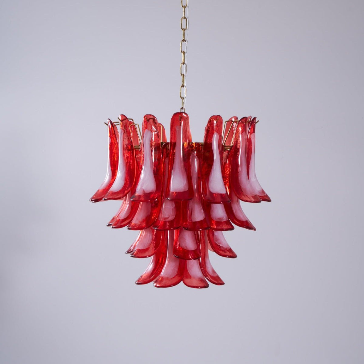 Fiametta Murano Glass Chandelier – Handcrafted Red Glass Pendant Light