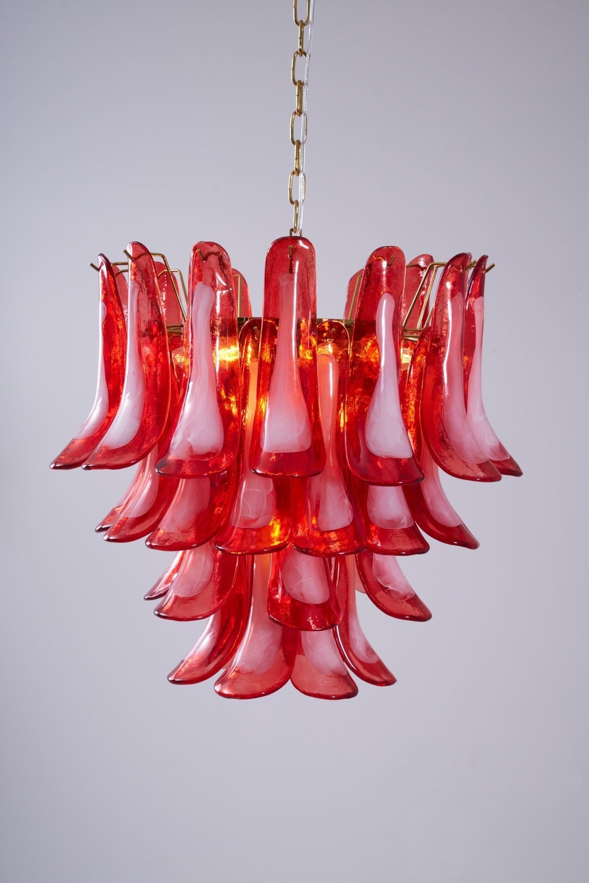 Fiametta Murano Glass Chandelier – Handcrafted Red Glass Pendant Light