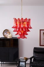 Fiametta Murano Glass Chandelier – Handcrafted Red Glass Pendant Light