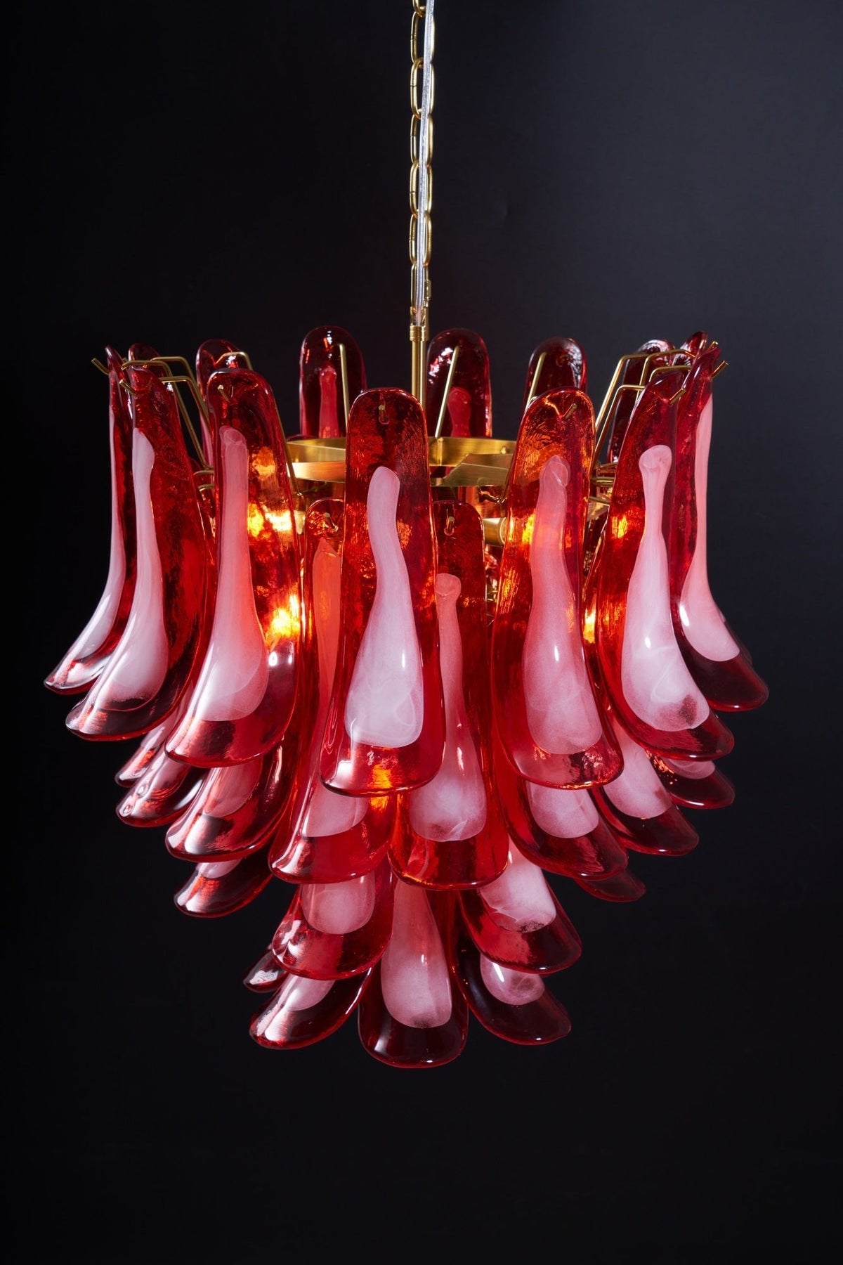 Fiametta Murano Glass Chandelier – Handcrafted Red Glass Pendant Light