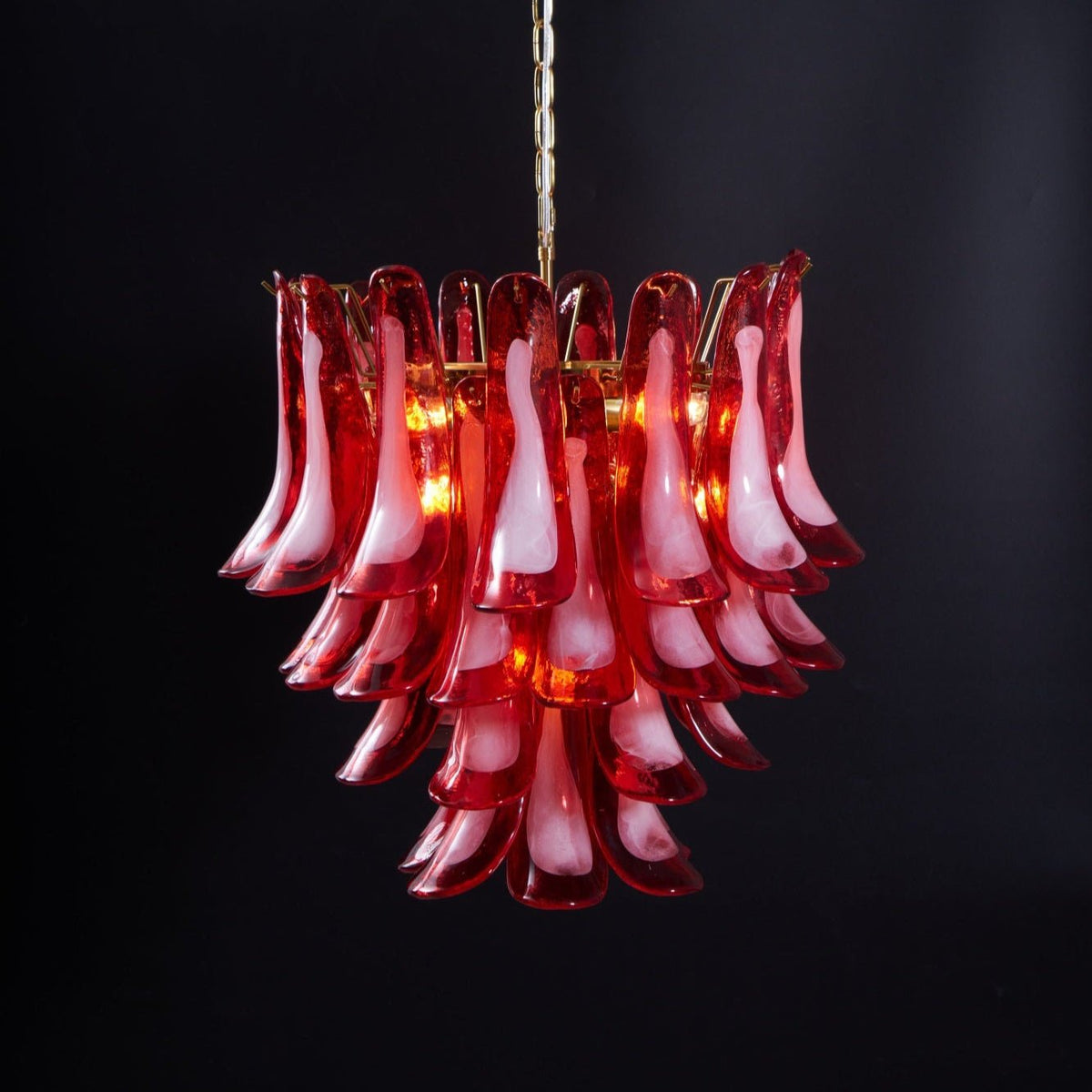 Fiametta Murano Glass Chandelier – Handcrafted Red Glass Pendant Light