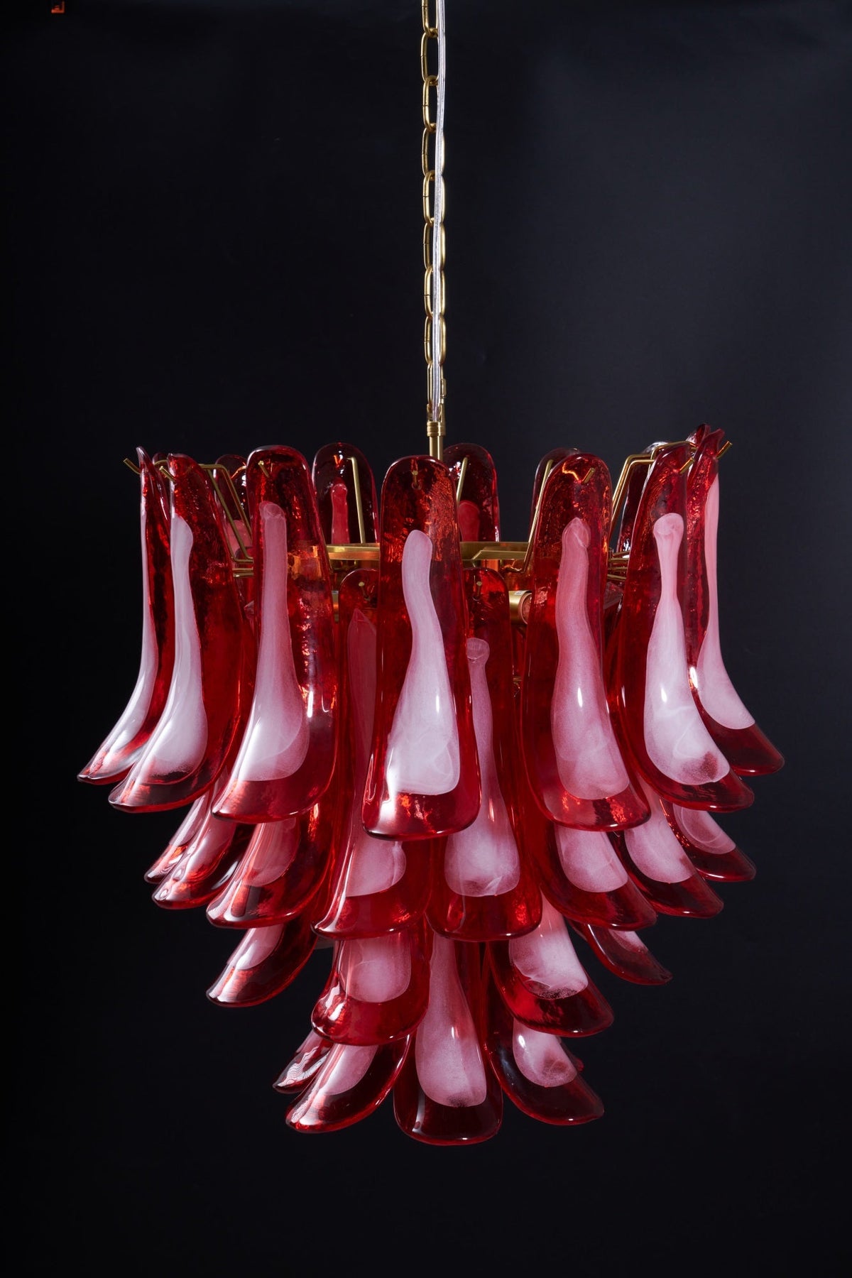 Fiametta Murano Glass Chandelier – Handcrafted Red Glass Pendant Light
