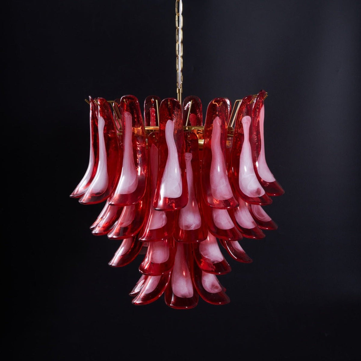 Fiametta Murano Glass Chandelier – Handcrafted Red Glass Pendant Light