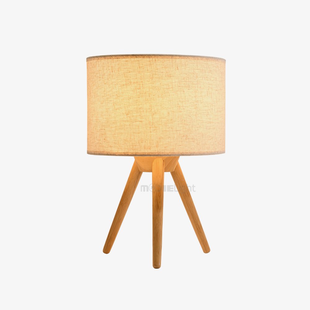 Fidel Solid Wood Tripod Table Lamp