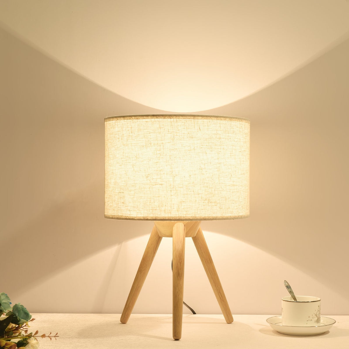 Fidel Solid Wood Tripod Table Lamp