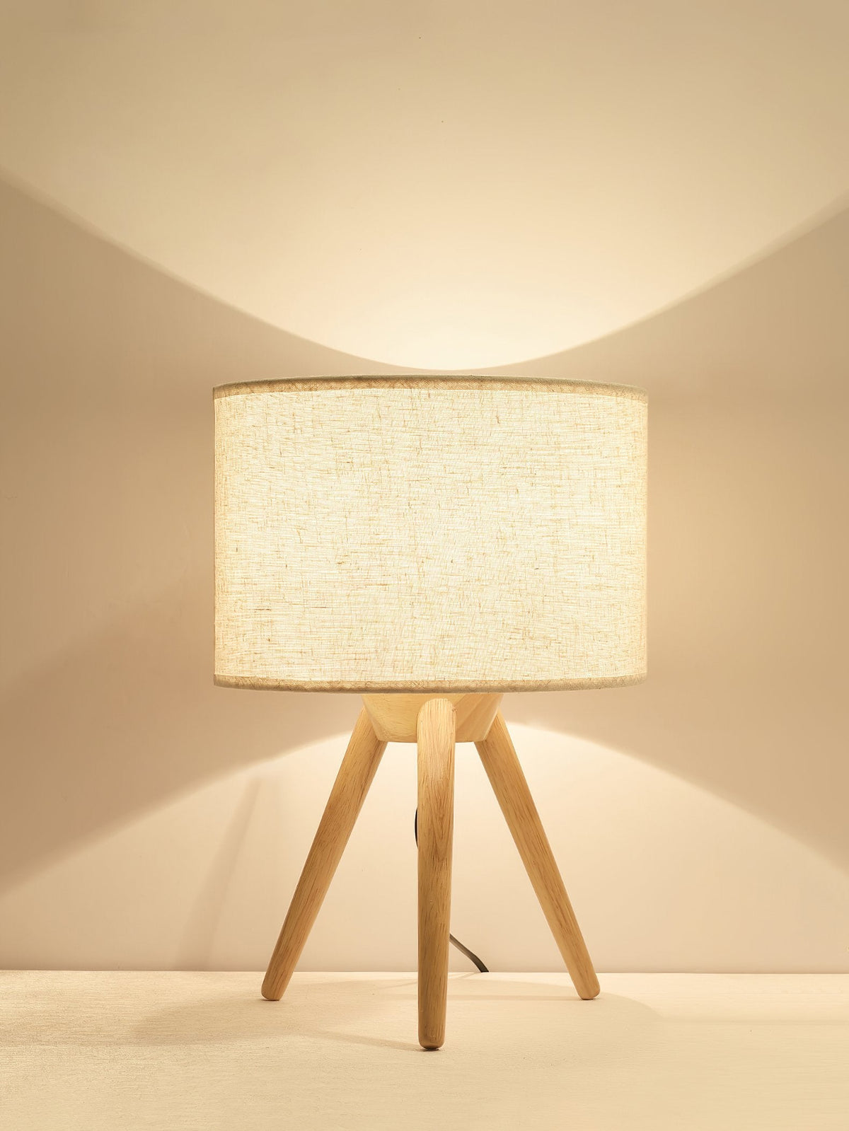 Fidel Solid Wood Tripod Table Lamp