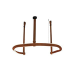 Finopi Linear LED Chandelier with Twisted Metal Rings and Leather Accents
