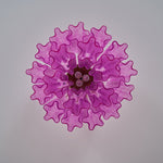 Fiora Purple Glass Flush Mount Ceiling Light with Gold Accents