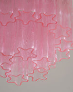 Fiora Pink Murano Glass Flush Mount Ceiling Light with Gold Accents