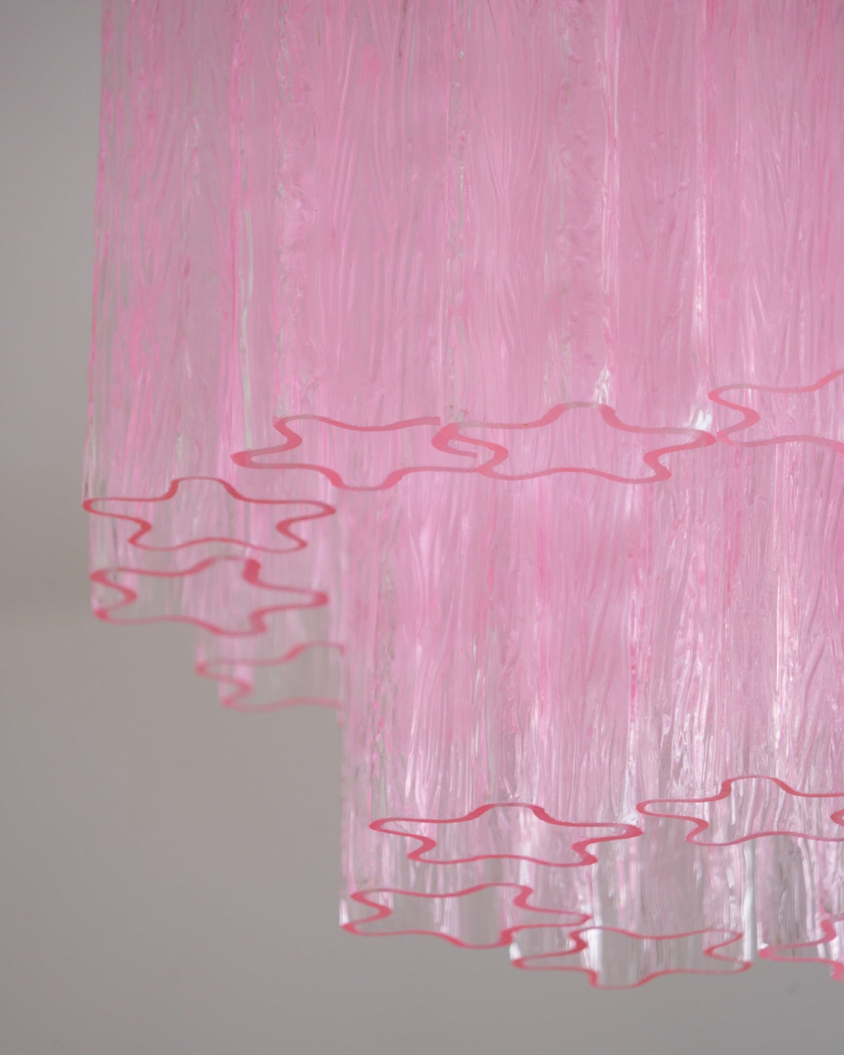 Fiora Pink Murano Glass Flush Mount Ceiling Light with Gold Accents