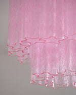 Fiora Pink Murano Glass Flush Mount Ceiling Light with Gold Accents