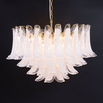 Fiora Pink Glass Chandelier – 17-Light Tiered Murano-Style Pendant for Dining Room & Living Room
