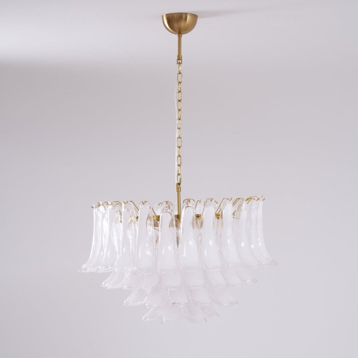 Fiora Pink Glass Chandelier – 17-Light Tiered Murano-Style Pendant for Dining Room & Living Room