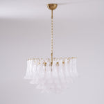 Fiora Pink Glass Chandelier – 17-Light Tiered Murano-Style Pendant for Dining Room & Living Room