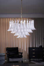 Fiora Pink Glass Chandelier – 17-Light Tiered Murano-Style Pendant for Dining Room & Living Room