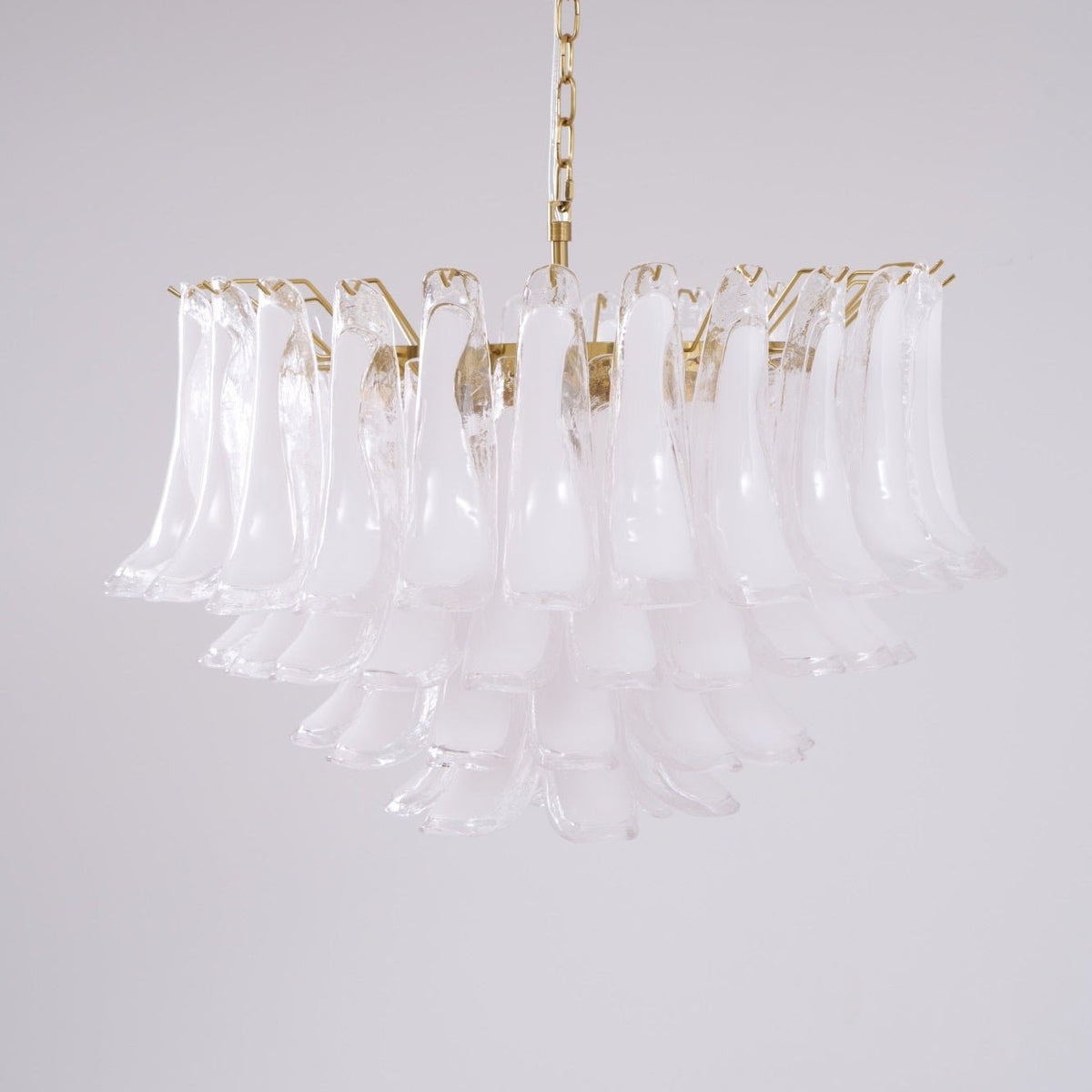 Fiora Pink Glass Chandelier – 17-Light Tiered Murano-Style Pendant for Dining Room & Living Room