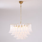 Fiora Pink Glass Chandelier – 17-Light Tiered Murano-Style Pendant for Dining Room & Living Room