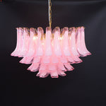Fiora Pink Glass Chandelier – 17-Light Tiered Murano-Style Pendant for Dining Room & Living Room