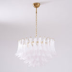 Fiora Pink Glass Chandelier – 17-Light Tiered Murano-Style Pendant for Dining Room & Living Room