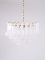 Fiora Pink Glass Chandelier – 17-Light Tiered Murano-Style Pendant for Dining Room & Living Room