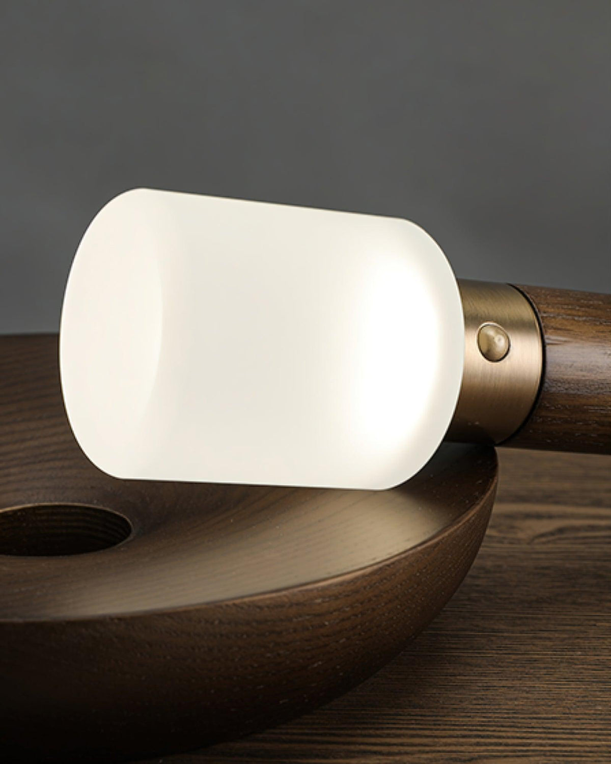 Fire Stick Cordless Wooden Table Lamp with LED