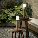 Fire Stick Cordless Wooden Table Lamp with LED