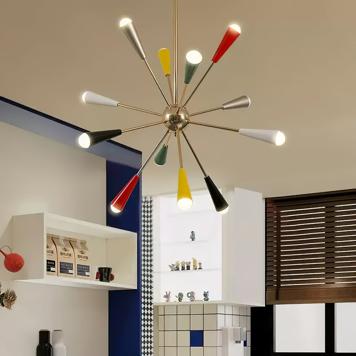 Firework Pop Chandelier – Mid-Century Modern Starburst Pendant Light