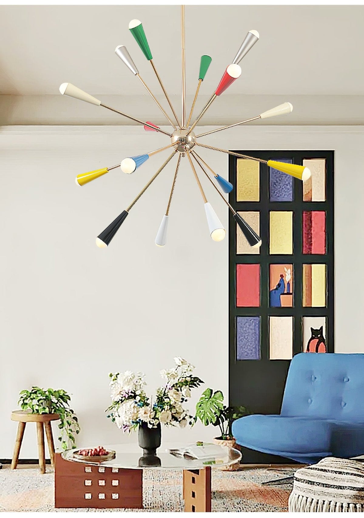 Firework Pop Chandelier – Mid-Century Modern Starburst Pendant Light