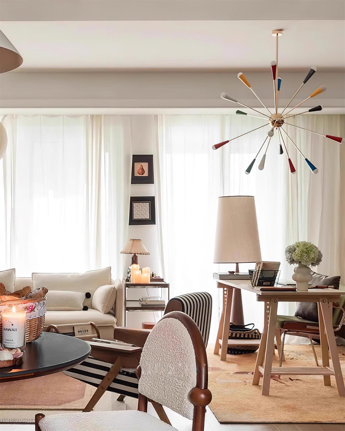 Firework Pop Chandelier – Mid-Century Modern Starburst Pendant Light