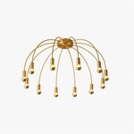 Fireworks Semi Flush Mount Ceiling Light in Brass and Glass for Modern Interiors