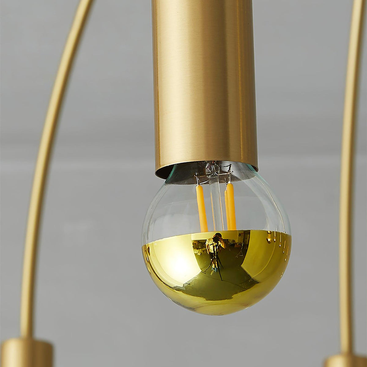 Fireworks Semi Flush Mount Ceiling Light in Brass and Glass for Modern Interiors