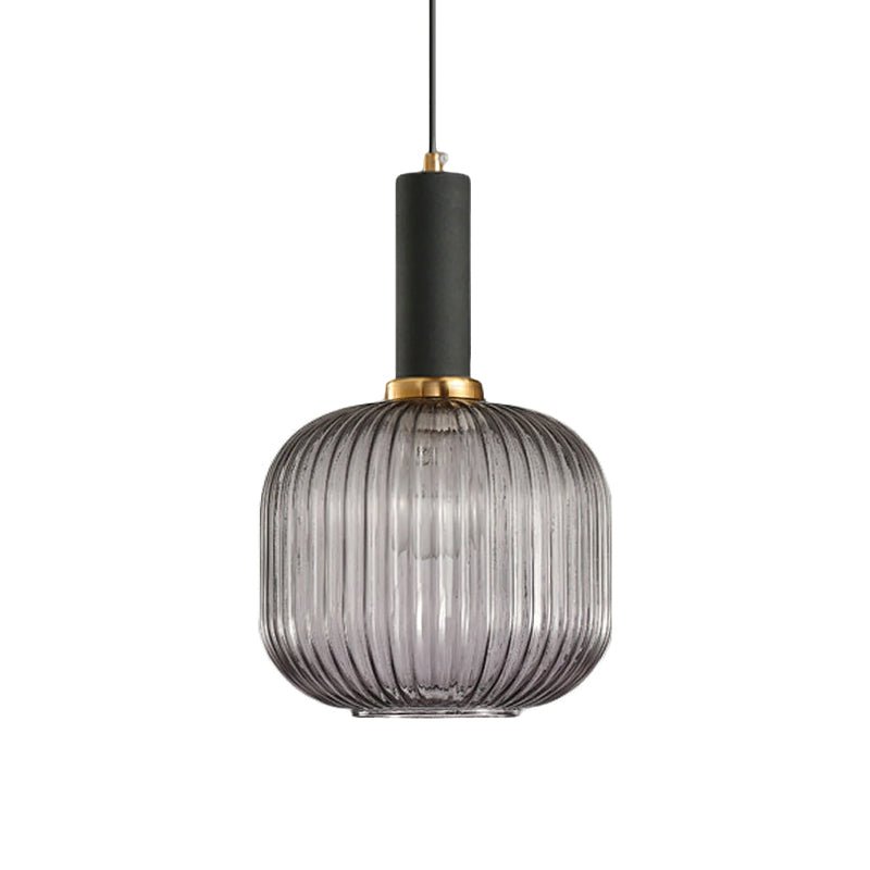 Flair Glass Pendant Light – Art Deco Reeded Glass Ceiling Lamp for Dining Room and Living Room