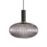 Flair Glass Pendant Light – Art Deco Reeded Glass Ceiling Lamp for Dining Room and Living Room