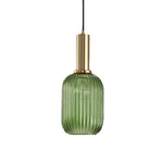 Flair Glass Pendant Light – Art Deco Reeded Glass Ceiling Lamp for Dining Room and Living Room