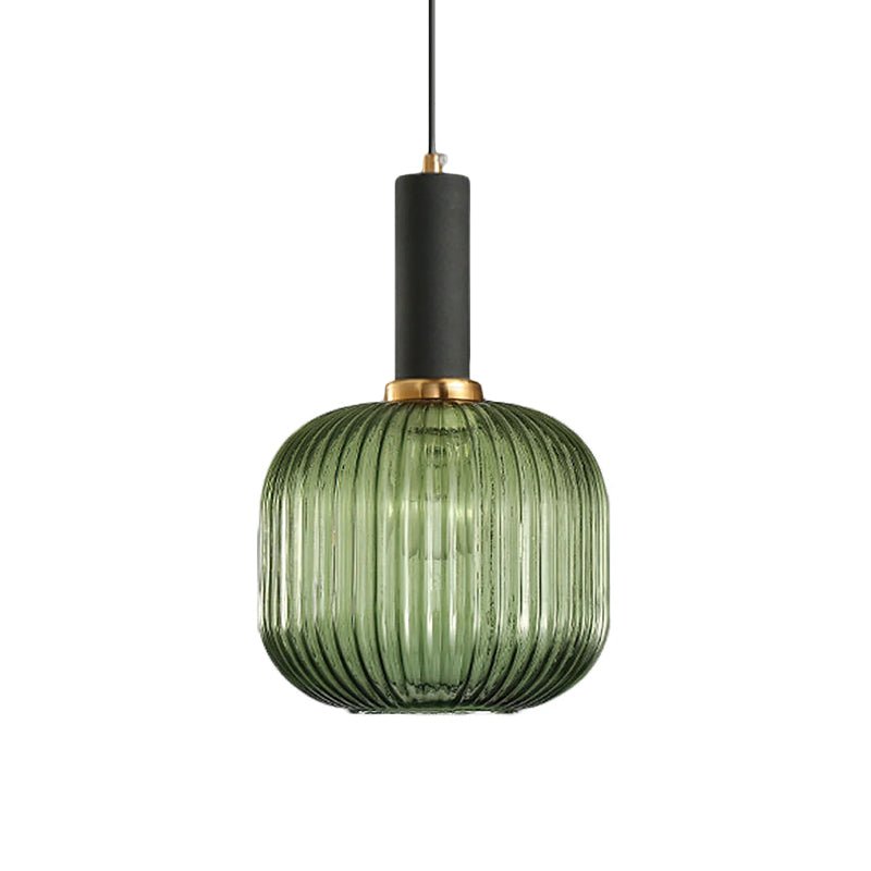 Flair Glass Pendant Light – Art Deco Reeded Glass Ceiling Lamp for Dining Room and Living Room