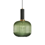 Flair Glass Pendant Light – Art Deco Reeded Glass Ceiling Lamp for Dining Room and Living Room