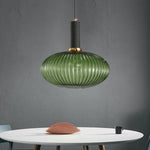 Flair Glass Pendant Light – Art Deco Reeded Glass Ceiling Lamp for Dining Room and Living Room