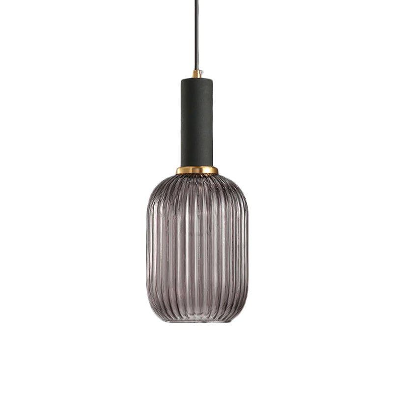 Flair Glass Pendant Light – Art Deco Reeded Glass Ceiling Lamp for Dining Room and Living Room