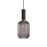 Flair Glass Pendant Light – Art Deco Reeded Glass Ceiling Lamp for Dining Room and Living Room
