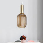 Flair Glass Pendant Light – Art Deco Reeded Glass Ceiling Lamp for Dining Room and Living Room