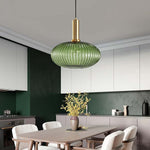 Flair Glass Pendant Light – Art Deco Reeded Glass Ceiling Lamp for Dining Room and Living Room