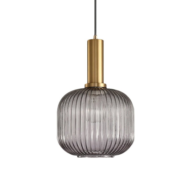 Flair Glass Pendant Light – Art Deco Reeded Glass Ceiling Lamp for Dining Room and Living Room