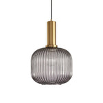 Flair Glass Pendant Light – Art Deco Reeded Glass Ceiling Lamp for Dining Room and Living Room
