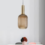 Flair Glass Pendant Light – Art Deco Reeded Glass Ceiling Lamp for Dining Room and Living Room