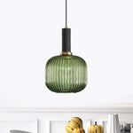 Flair Glass Pendant Light – Art Deco Reeded Glass Ceiling Lamp for Dining Room and Living Room